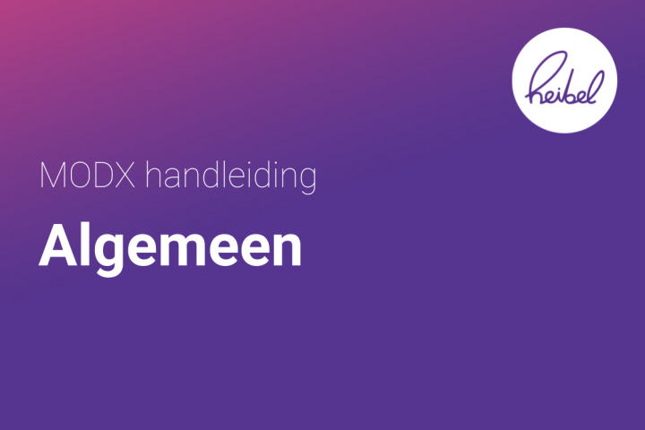 MODX3 Quick start Handleiding